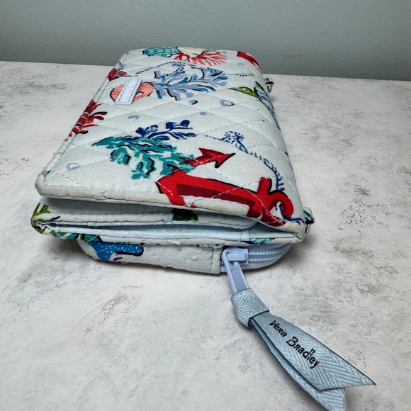 Vera Bradley RFID All In One Crossbody Wristlet Wallet Anchors Aweigh - Picture 8 of 12